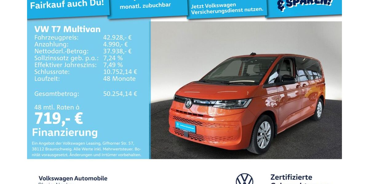 VW T7 Multivan 73.342 km 39.499 &euro; Mannheim 68309