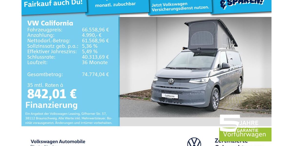 VW T7 California 24.999 km 63.999 &euro; Mannheim 68309
