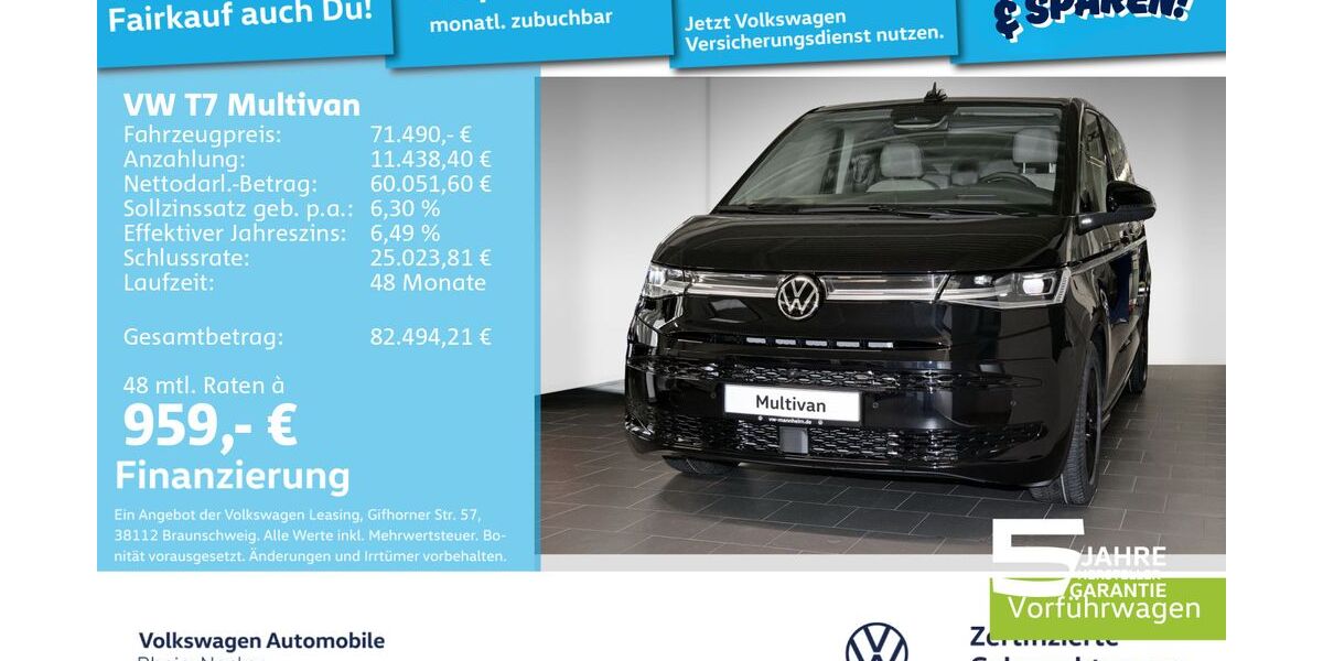 VW T7 Multivan 9.900 km 70.499 &euro; Mannheim 68309