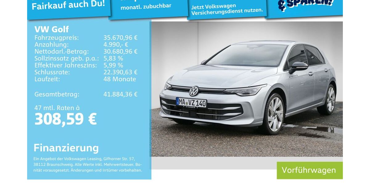 VW Golf 9.900 km 33.956 &euro; Mannheim 68309