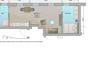 Wohnung Mannheim Hochstätt - 1 Zimmer, 38 m&sup2;, 540&euro; | Angebot:27320290