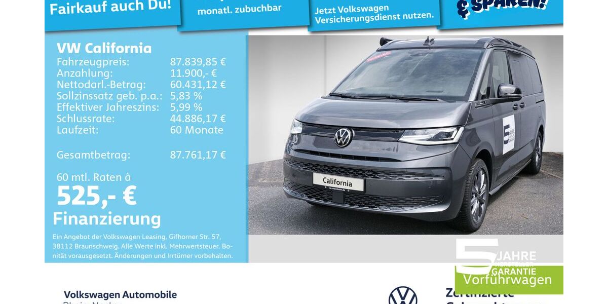 VW T7 California 9.900 km 75.699 &euro; Mannheim 68309