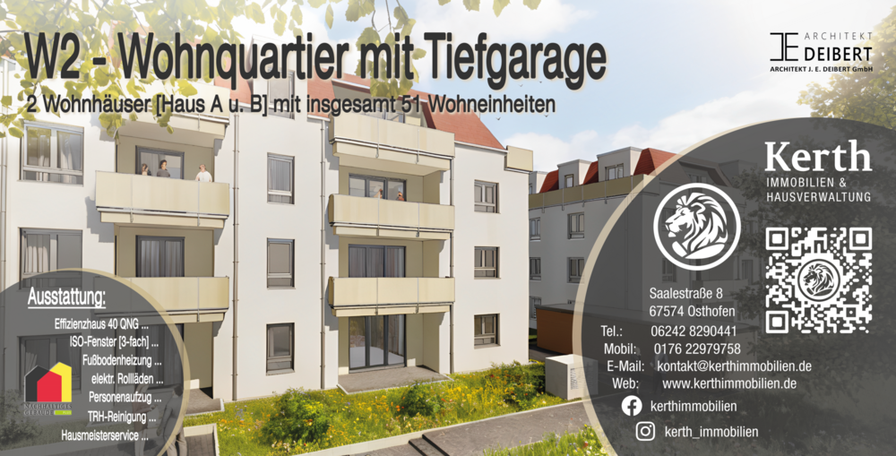 Etagenwohnung Lampertheim - 3 Zimmer, 90 m&sup2;, 1.242&euro; | Angebot:27345683